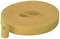 A yellow roll of hook and loop fastener tape, unrolled, with a small protruding piece at the end. Suitable for versatile applications.