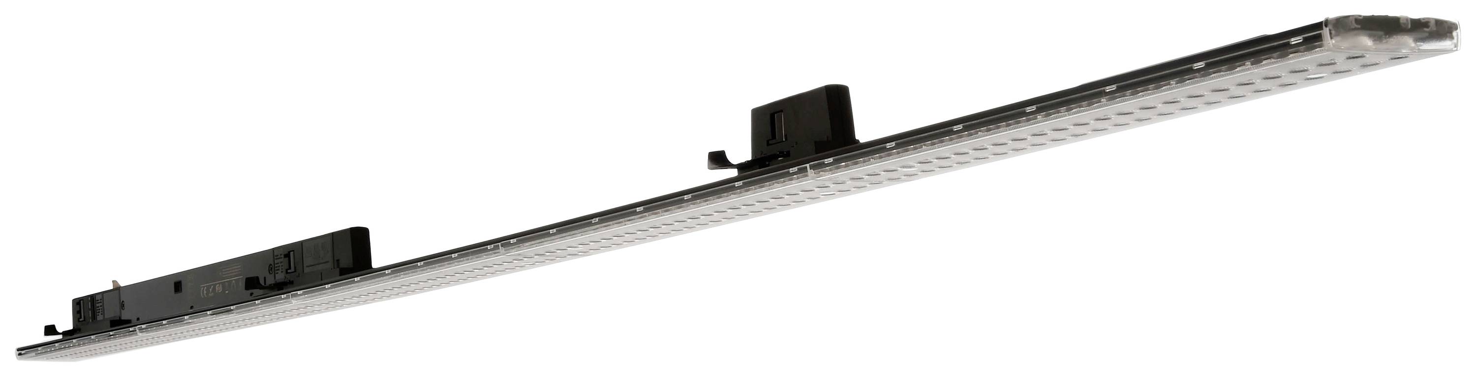 A long, straight LED light with a black housing at both ends. Ideal for linear lighting.