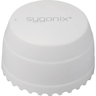White, round, ribbed lid with the inscription 'sygonix'.
