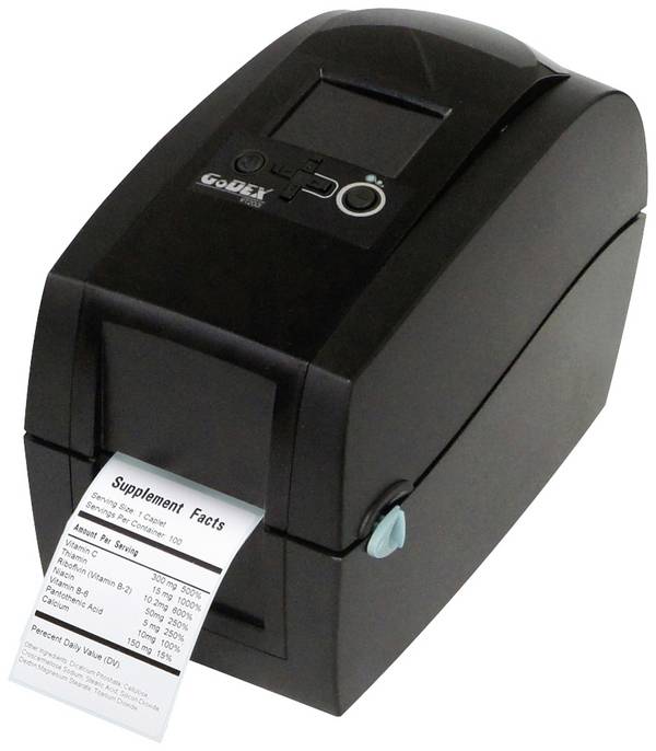 Godex RT200i Label printer Thermal transfer, Direct thermal 203 x 203 dpi Max. label width: 60 mm USB, RS-232, LAN