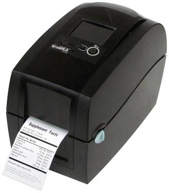 Godex RT200i Label printer Thermal transfer, Direct thermal 203 x 203 dpi Max. label width: 60 mm USB, RS-232, LAN