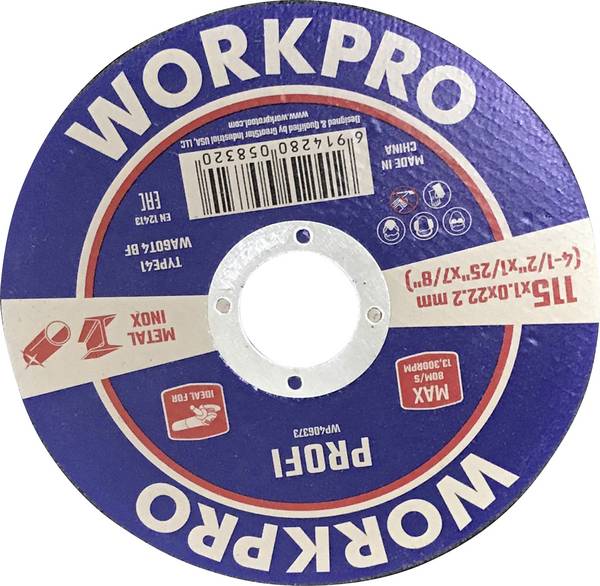 WorkPro WP406373 Cutting disc 115 mm 10 pc(s) INOX, Metal