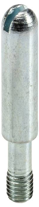 A cylindrical metal pin with a screw-shaped end and a slot at the tip, possibly a screwdriver bit.