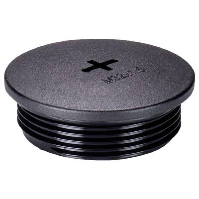 Metallic blanking plug with cross-head slot and thread for sealing an opening, marked 'M52x1.5'.