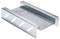 A galvanised metal profile with holes, used in the construction industry to connect or support building elements.