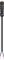 Close-up of a black cable with two exposed wires, one blue and one brown.