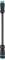 A vertical black cylinder with turquoise accents at the ends, likely a mechanical or technical component.