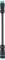 A black pipe with blue connections at both ends, potentially part of a water system or installation.
