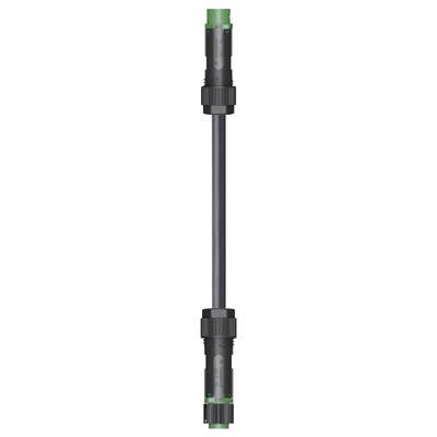 A black pipe with two green end pieces, possibly an extension or connection in a technical context.