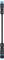 Long, black tube with blue caps at both ends. Paperclips are located beneath each blue section.