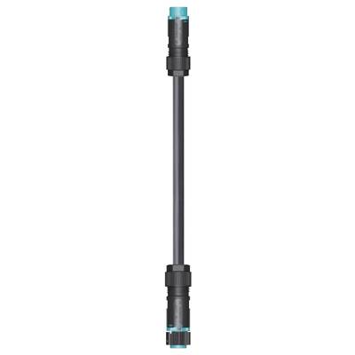 Black, long pipe with blue ends. Possible connection for water hoses. Functions as a connecting element.