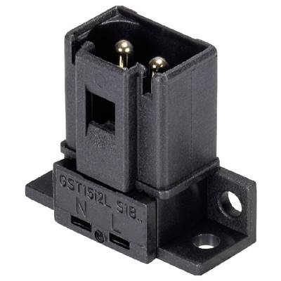 Black two-pole plug connector with inscription 'GST18i2L 518' and the letters 'N' and 'L' on the front.