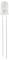 A white LED with two long connection pins.