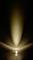 A switched-on LED lamp emits light in a triangular pattern upwards and downwards, against a dark background.