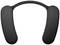A black, wireless neckband speaker from Sony that sits around the neck and provides wireless sound.