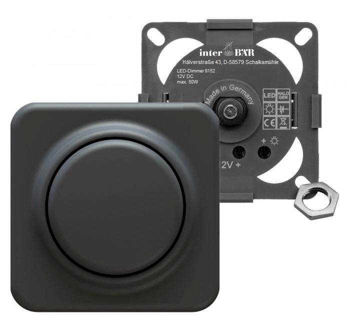 interBaer 8152-004.01 Furniture-fitted dimmer Black