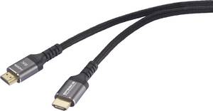 SpeaKa Professional HDMI Cable HDMI-A plug, HDMI-A plug 1.00 m Black SP-13125624 8K UHD HDMI cable