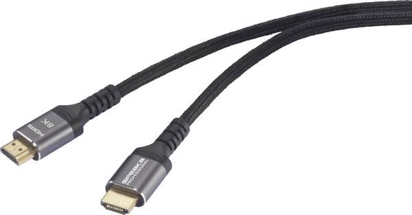 SpeaKa Professional HDMI Cable HDMI-A plug, HDMI-A plug 3.00 m Black SP-13125636 8K UHD HDMI cable