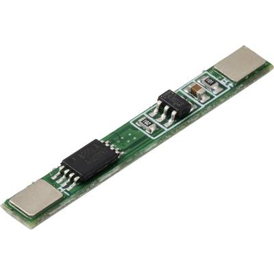 A narrow, elongated green circuit board with visible chips and components mounted on a printed circuit board, typical of electronic devices.