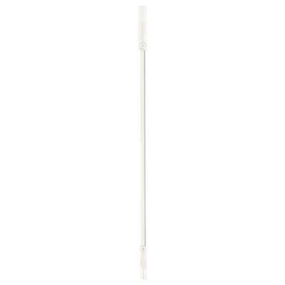 Long, thin, white object with a rectangular end that possibly represents a technical or electronic device.