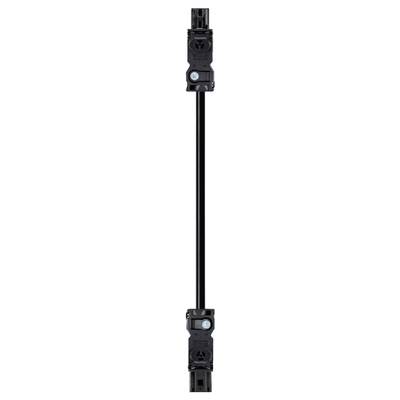 Black cable with two connectors at the ends, suitable for electrical connections.