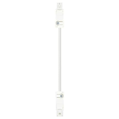 White adapter cable with USB plugs at both ends, suitable for connecting devices to computers or chargers.