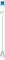 Power cable with a blue plastic plug at the top, underneath a white cable strand with two uninsulated ends, one in blue, the other in brown.
