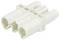 A white, multi-pole plastic connector, suitable for technical applications or electrical connections.