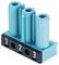 Blue 3-pin connector on a black base with the numbers '1', '2', and '3'.