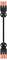A black inline connector with orange ends and a straight connection in the middle, likely for electrical use.
