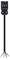 Black electric cable with exposed ends and a plug connection at the top. Suitable for wiring purposes.