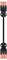 Black, elongated plastic part with orange ends at each side.