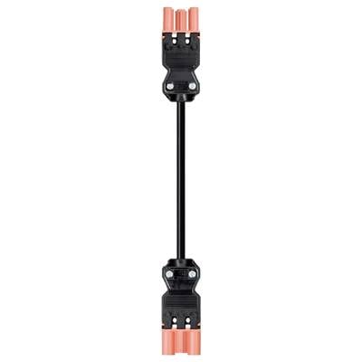Black and red electrical connector cable, suitable for solar installations for secure connection and power transmission.