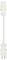 A white electric plug connector with cable, vertically aligned. One plug element at the top and one at the bottom, connected by a short cable.