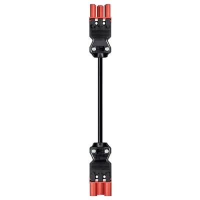 Black and red inline fuse housing for electrical connections. Essential for safe power supply in vehicles or devices.
