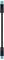 Black connection cable with blue plugs at both ends, suitable for electronic devices or solar installations.
