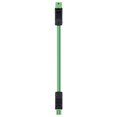 Green power cable with black connectors at both ends.