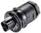 A black, cylindrical electrical sensor or switch with multiple connections and markings on the side.