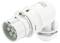 A white, round, multi-pin, rotary connector with socket contacts; suitable for industrial applications.