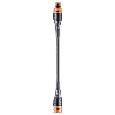 A long, slender adapter with black and orange ends, likely used for technical or electronic connections.