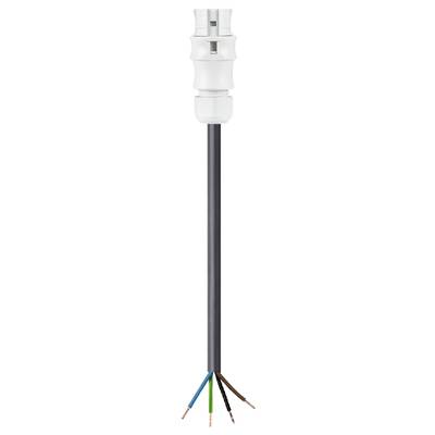 A black cable with five exposed copper wires at one end, suitable for electrical installations.