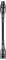 'Two black, elongated devices with textures, connected by a short, black cable. Electronic connecting components.'