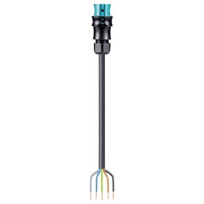 Black cable with five differently coloured wires at the end, used for electrical connections.