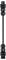 A black, cylindrical electrical connector with two ends, connected by a black cable section.
