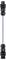 Metal rod with black plastic end caps on both ends.