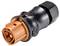 Black and orange multi-pin connector, shown from the side. Used in electrical systems.
