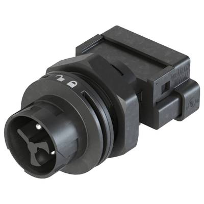 'Black, cylindrical electronic sensor with plug connection; used for measuring environmental conditions.'