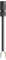 A black, cylindrical cable end connection, from which two wires in blue and brown emerge.