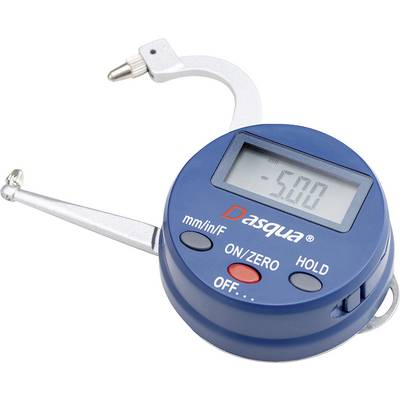Digital Crown Hole Micrometer with display showing '-5.00'. Two buttons 'ON/ZERO' and 'HOLD'. Suitable for precise measurements.
