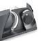 An electric multi-purpose slicer with a grey casing and a black rotary dial for adjusting slice thickness, suitable for kitchens.
